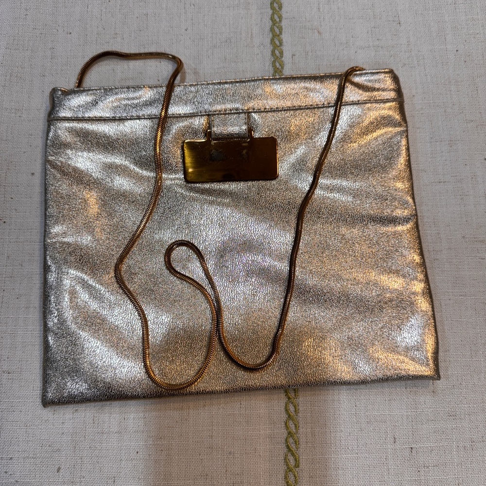 Vintage Reva Chic Gold Clutch with Gold Accents